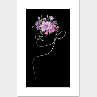 Find the Closest Flowers Bouquet and Put it on your Head | One Line Drawing | One Line Art | Minimal | Minimalist Posters and Art